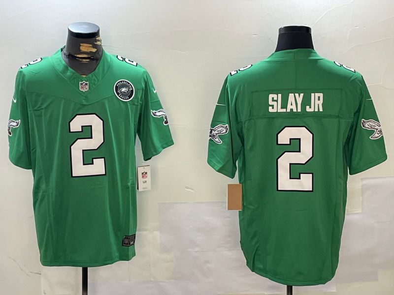Men Philadelphia Eagles #2 Slay jr Green Throwback 2024 Nike Vapor Limited NFL Jersey style 2->philadelphia eagles->NFL Jersey